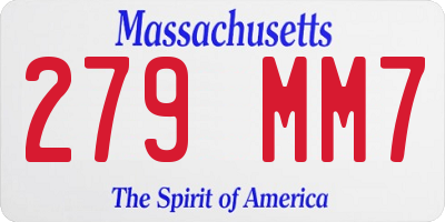 MA license plate 279MM7