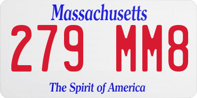 MA license plate 279MM8