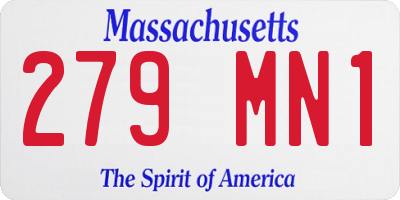 MA license plate 279MN1