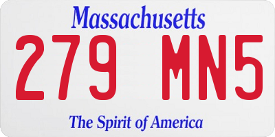 MA license plate 279MN5