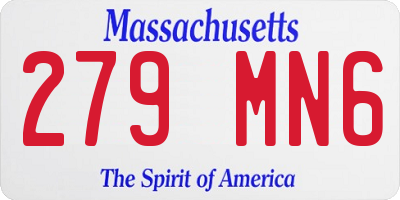 MA license plate 279MN6