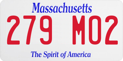 MA license plate 279MO2