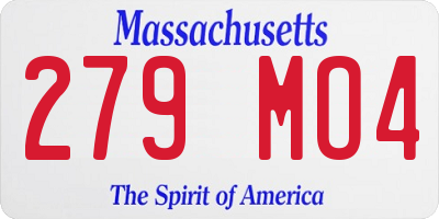 MA license plate 279MO4