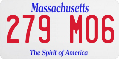 MA license plate 279MO6
