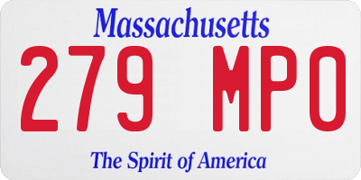 MA license plate 279MP0