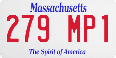 MA license plate 279MP1