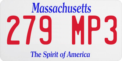 MA license plate 279MP3