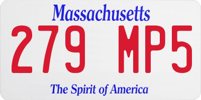 MA license plate 279MP5