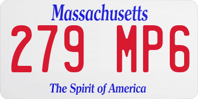 MA license plate 279MP6