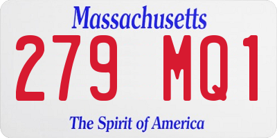 MA license plate 279MQ1