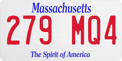 MA license plate 279MQ4