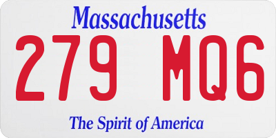 MA license plate 279MQ6