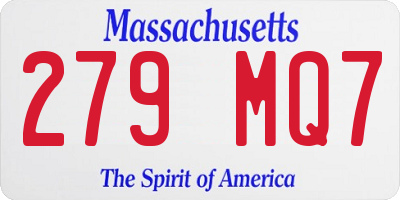 MA license plate 279MQ7