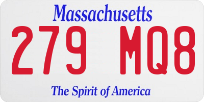 MA license plate 279MQ8