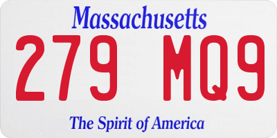 MA license plate 279MQ9