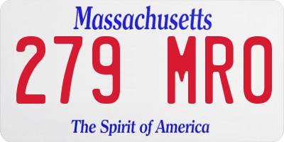 MA license plate 279MR0