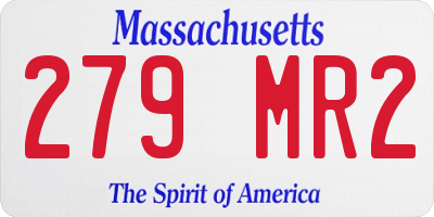 MA license plate 279MR2
