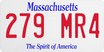 MA license plate 279MR4