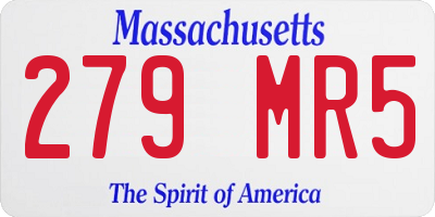 MA license plate 279MR5