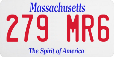 MA license plate 279MR6