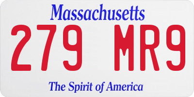 MA license plate 279MR9