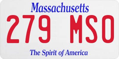 MA license plate 279MS0