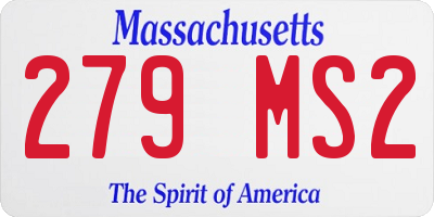 MA license plate 279MS2
