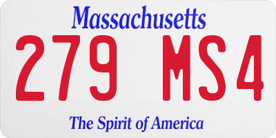 MA license plate 279MS4