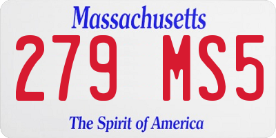 MA license plate 279MS5