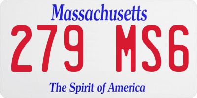 MA license plate 279MS6
