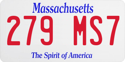 MA license plate 279MS7
