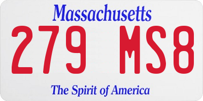 MA license plate 279MS8