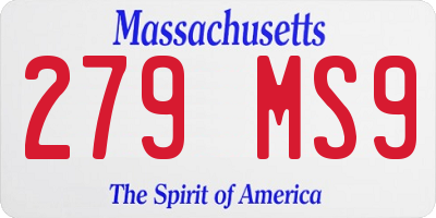 MA license plate 279MS9