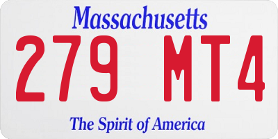 MA license plate 279MT4
