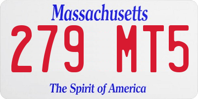 MA license plate 279MT5