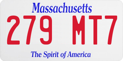 MA license plate 279MT7