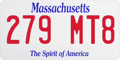 MA license plate 279MT8