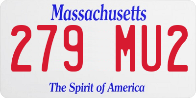 MA license plate 279MU2