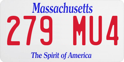 MA license plate 279MU4