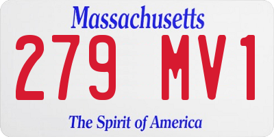 MA license plate 279MV1