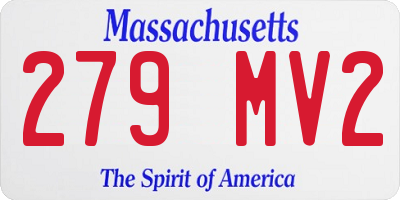 MA license plate 279MV2