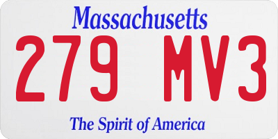 MA license plate 279MV3
