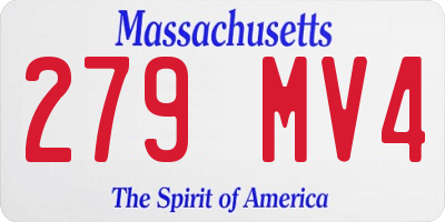 MA license plate 279MV4