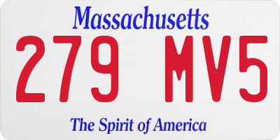 MA license plate 279MV5