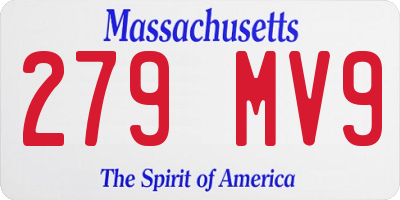 MA license plate 279MV9