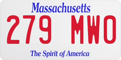 MA license plate 279MW0