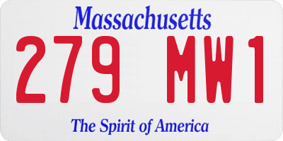 MA license plate 279MW1