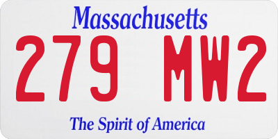 MA license plate 279MW2