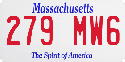 MA license plate 279MW6