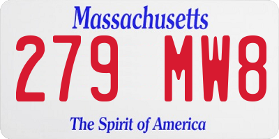 MA license plate 279MW8